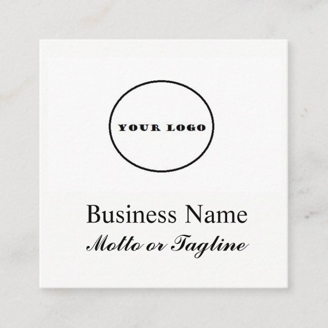 modern square logo add my logo business card cards (Front)