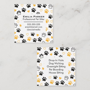 Modern Square Pet Sitter Business Card 