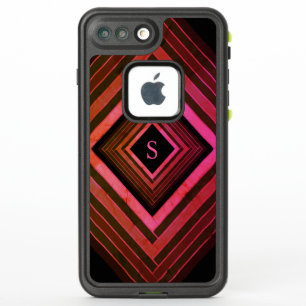 Modern Squares Rustic Pink Geometric Monogram