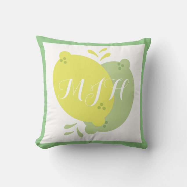 Modern Squeezed Lemon Bunch  Turquoise Cushion (Front)