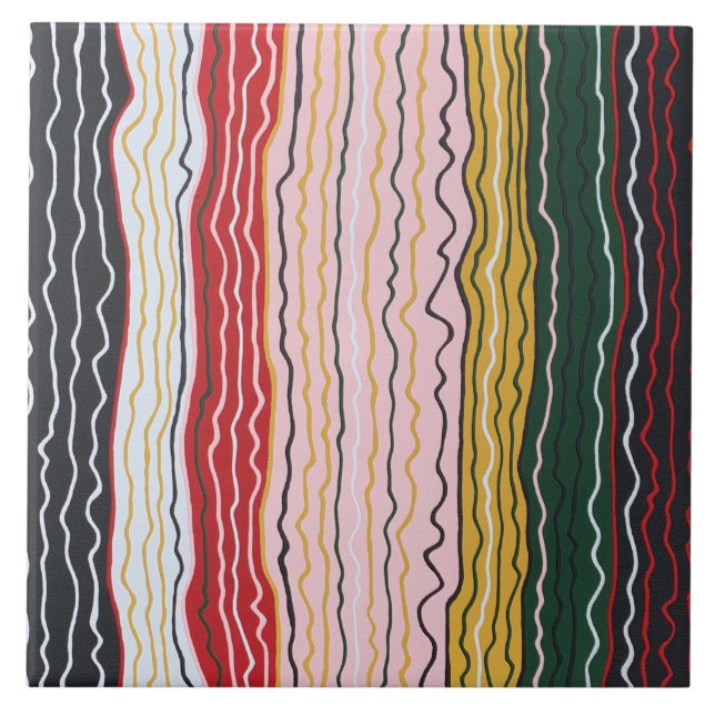 Modern Squiggles 2 6 x 6 Ceramic Tile (Front)