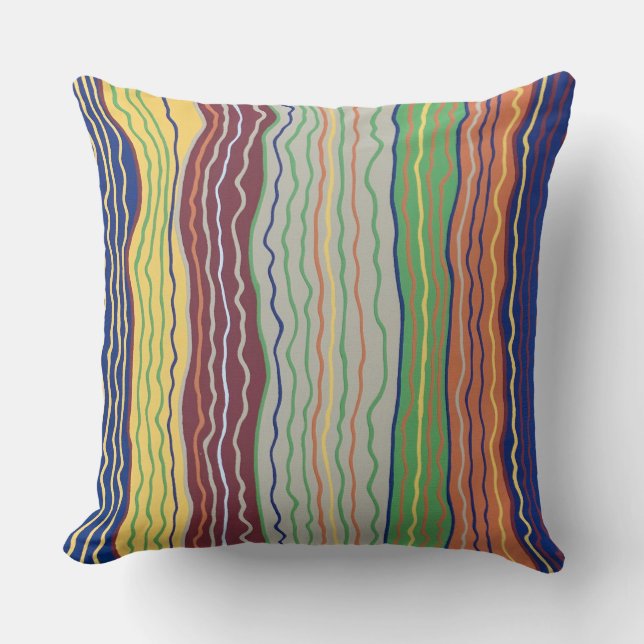 Modern Squiggles 3 20 x 20 Cotton Throw Pillow (Front)