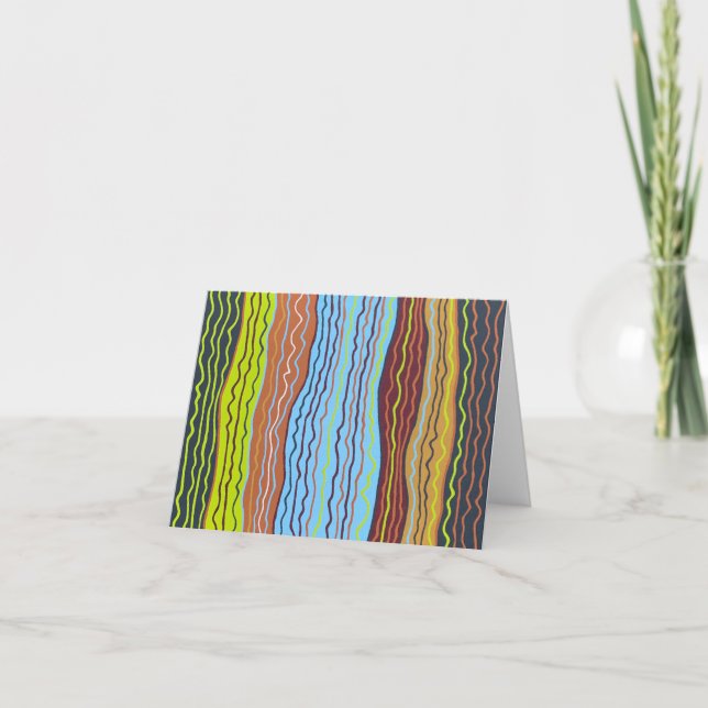 Modern Squiggles 4 Blank Note Card (Front)