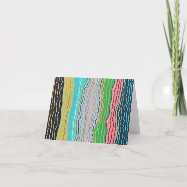 Modern Squiggles Blank Note Card (Front)