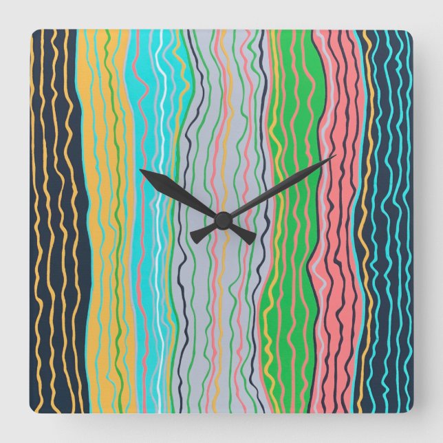 Modern Squiggles Wall Clock (Front)
