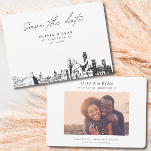 Modern St. Augustine Florida Wedding Save the Date Invitation