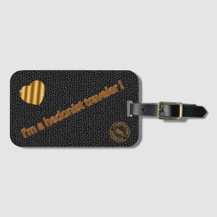 Modern Stained Glass Black Travel Luggage Tag