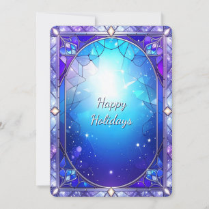 Modern Stained Glass Frame Holiday Card
