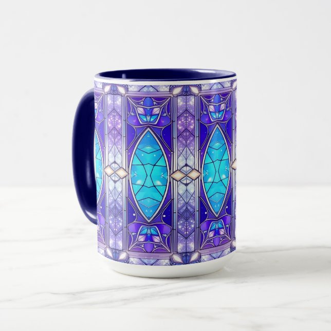 Modern Stained Glass Holiday Mug (Front Left)