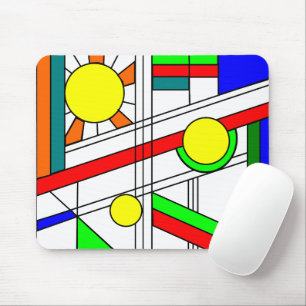 Modern Stained-Glass Look Mouse Pad
