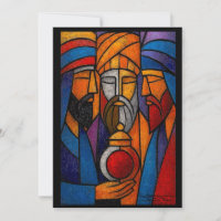Modern Stained Glass Three Wise Men