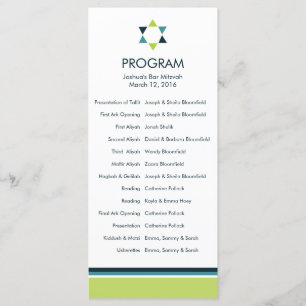 Modern Star Bar Mitzvah Program Programme