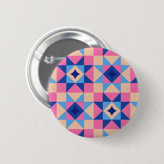 Modern Star Block Quilt 6 Cm Round Badge