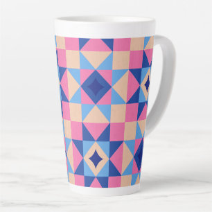 Modern Star Block Quilt Latte Mug