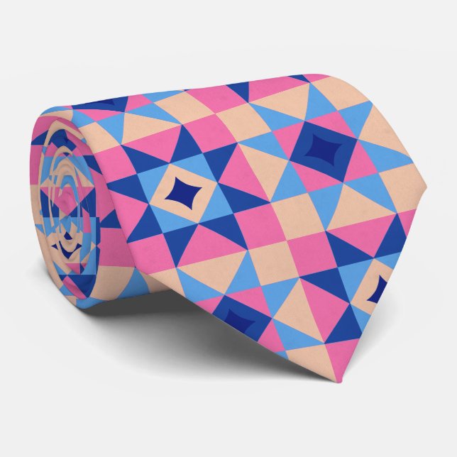 Modern Star Block Quilt Tie (Rolled)