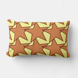 Modern Star Geometric - caramel and yellow Lumbar Cushion
