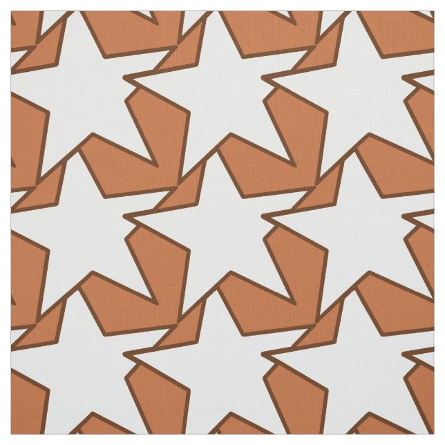 Modern Star Geometric - cream and camel tan Fabric (Swatch)