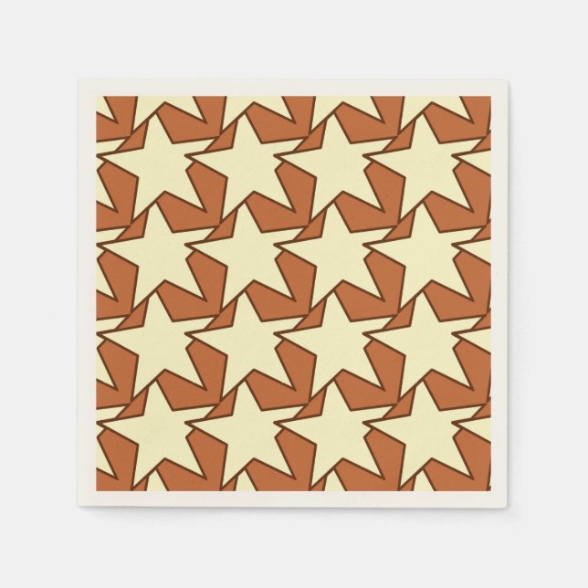Modern Star Geometric - cream and camel tan Napkin (Front)