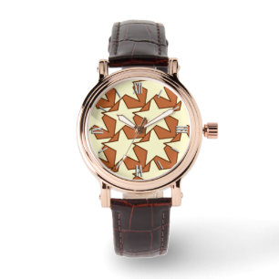 Modern Star Geometric - cream and camel tan Watch