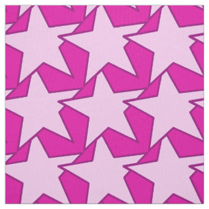 Modern Star Geometric - Fuchsia and ice pink Fabric