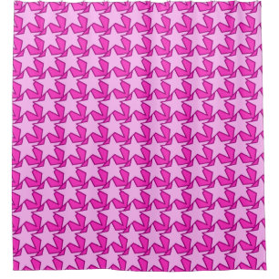 Modern Star Geometric - Fuchsia and ice pink Shower Curtain