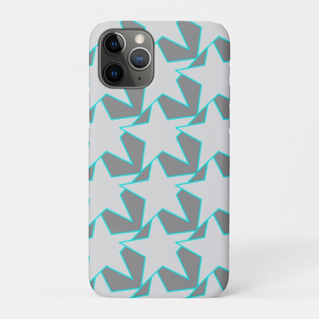 Modern Star Geometric - grey and turquoise Case-Mate iPhone Case (Back)