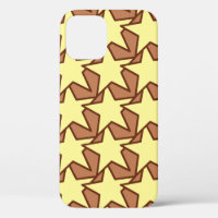 Modern Star Geometric, Light Yellow & Cocoa Brown