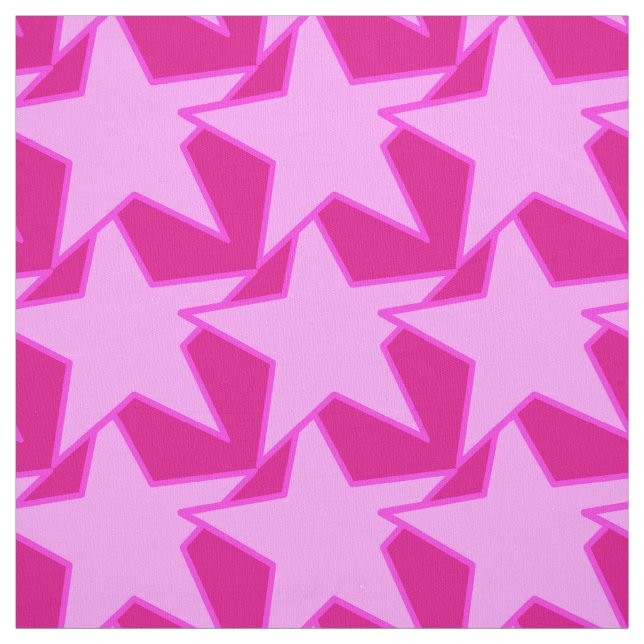 Modern Star Geometric - pale pink and fuchsia Fabric (Swatch)
