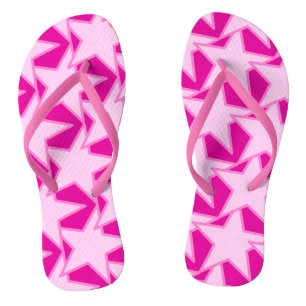 Modern Star Geometric - pale pink and fuchsia Jandals