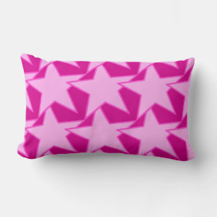 Modern Star Geometric - pale pink and fuchsia Lumbar Cushion