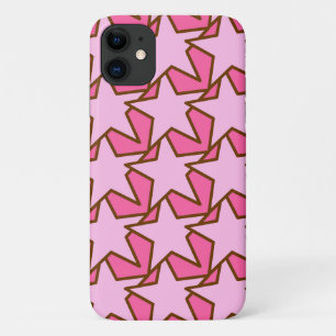 Modern Star Geometric Pattern, Coral & Pastel Pink Case-Mate iPhone Case