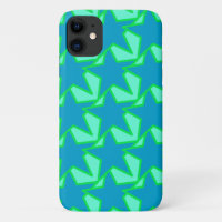 Modern Star Geometric Pattern, Jade Green and Blue