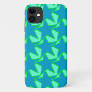 Modern Star Geometric Pattern, Jade Green and Blue Case-Mate iPhone Case