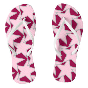 Modern Star Geometric - pink and burgundy Jandals