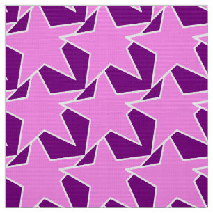 Modern Star Geometric - purple and violet Fabric