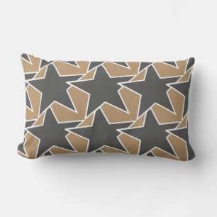 Modern Star Geometric - taupe and grey / grey Lumbar Cushion