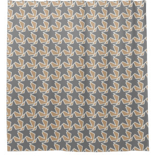 Modern Star Geometric - taupe and grey / grey Shower Curtain