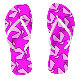Modern Star Geometric - violet and pink Jandals