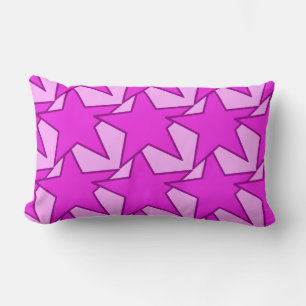 Modern Star Geometric - violet and pink Lumbar Cushion