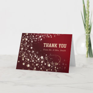Modern Star Glitter Confetti Sparkles Thank You Card