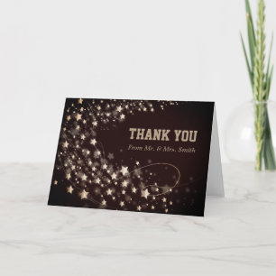 Modern Star Glitter Confetti Sparkles Thank You Card
