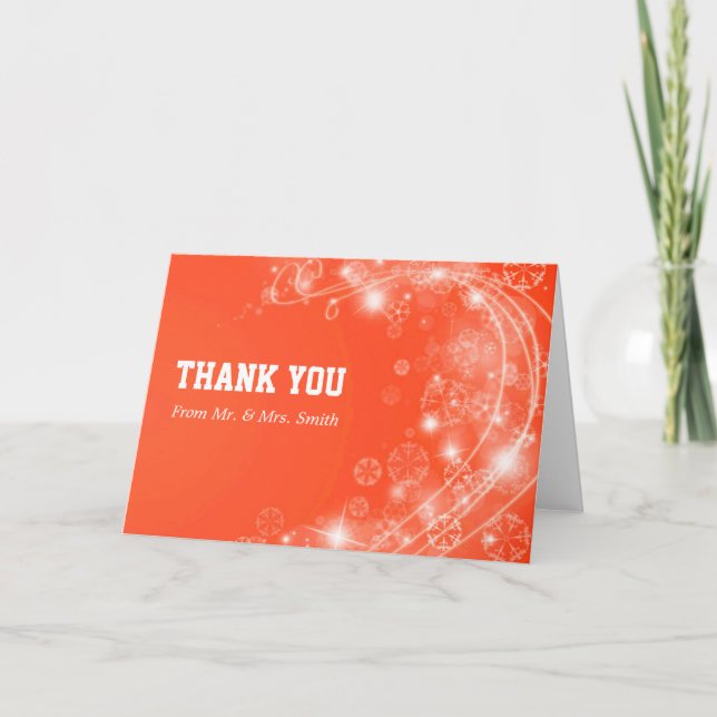 Modern Star Glitter Confetti Sparkles Thank You Card (Front)