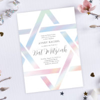 Modern Star of David Pastel Bat Mitzvah