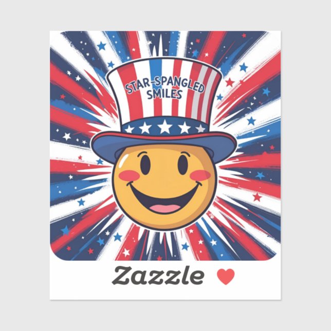 Modern "Star-Spangled Smiles" Patriotic Smiley (Sheet)