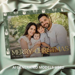 Modern Star Typography Merry Christmas Photo