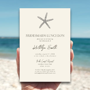 Modern Starfish Beach Ocean Bridesmaids Luncheon Invitation