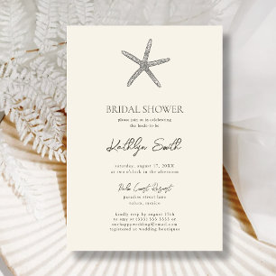 Modern Starfish Beach Ocean Wedding Bridal Shower Invitation