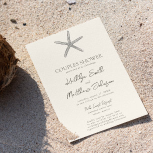 Modern Starfish Beach Ocean Wedding Couples Shower Invitation