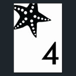 Modern Starfish Wedding Table Number Cards<br><div class="desc">Simple. Modern. Elegant Starfish Table Number Cards to help your guests find their seats.  Please customise with the numbers you need,  and add to your cart one card at a time.  Cards coordinate with my modern starfish wedding suite.</div>