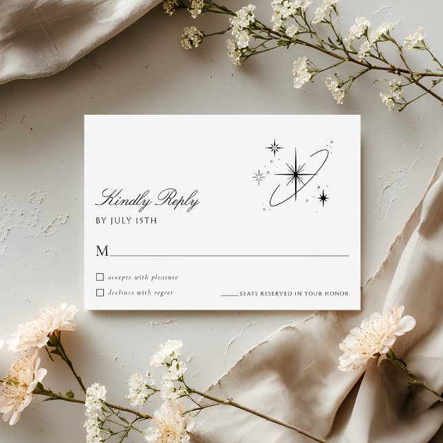 Modern Starry Night Celestial Wedding RSVP Card (Creator Uploaded)